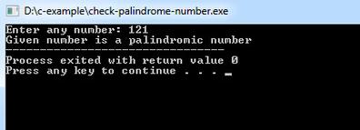 C Program: Check whether a number is a palindrome or not - w3resource